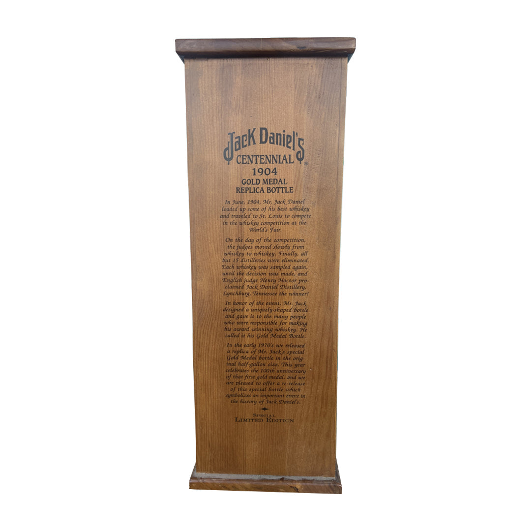 Jack Daniel's 1904 Gold Medal Replica 100th Anniversary Wooden Box Signed Bottle by Jimmy Bedford 1.75L - Image 3