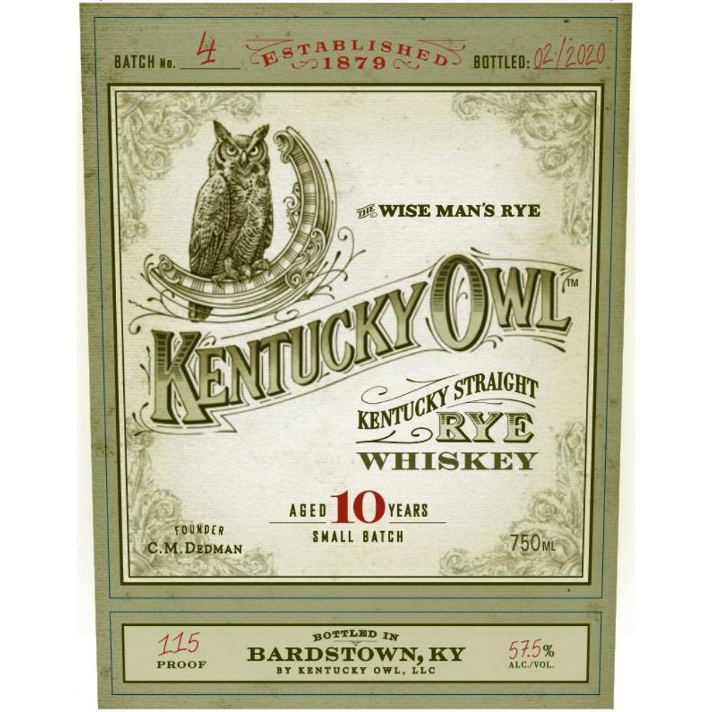 Kentucky Owl 10 Year Old Rye Batch #4