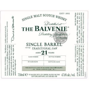 The Balvenie 21 Year Old Single Barrel Traditional Oak