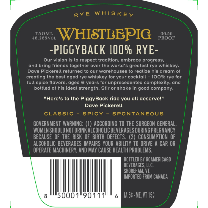 WhistlePig Piggyback 6 Year Old Rye - Image 4